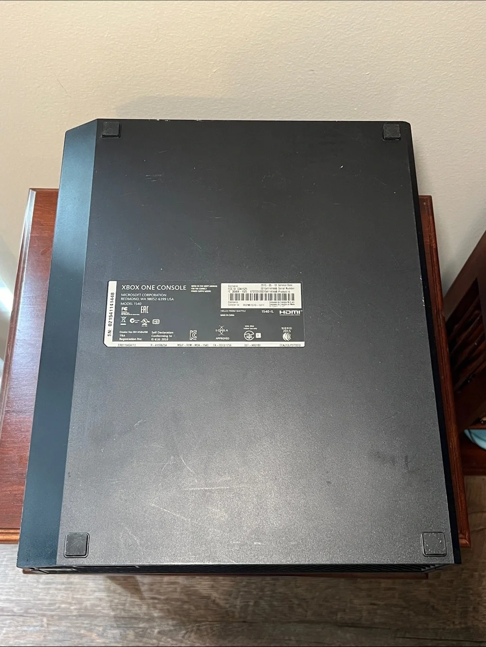 Microsoft Xbox One Console with AC Adapter Cord Both For Parts Only Untested